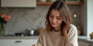Tour de doigt 7cm : quelle taille de bague choisir pour un ajustement parfait ? Jeune femme mesurant son doigt avec un ruban à la maison