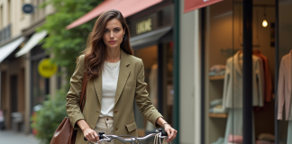 Mode éco : définition et enjeux de la mode écologique en France et dans le monde Jeune femme parisienne en mode écologique dans la rue