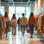 Jeunes adultes faisant du shopping dans un magasin moderne