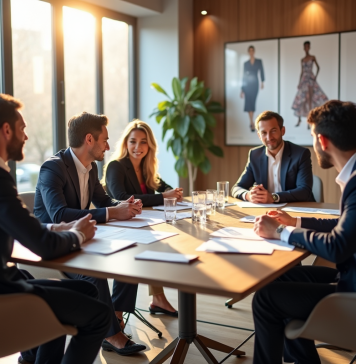 Groupe d investisseurs élégants lors d'une conférence mode