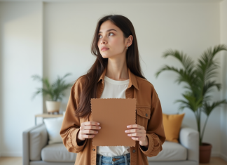Couleur la moins aimée en 2025 : découvrez les tendances Jeune femme contemplant un échantillon de tissu marron