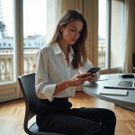 Salaire mensuel mannequin : quel montant gagne un modèle en France ? Jeune femme en tenue casual travaillant à Paris