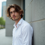 Longueur de cheveux attirante chez les hommes : quelle est-elle ? Jeune homme en casual devant un mur en béton urbain