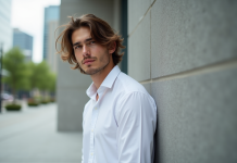 Longueur de cheveux attirante chez les hommes : quelle est-elle ? Jeune homme en casual devant un mur en béton urbain
